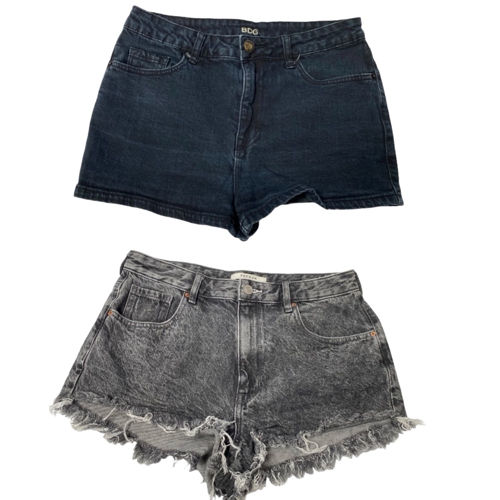 Lot of 2 PacSun High Rise Festival Jean Shorts 29 BDG Hi Rise Erin Denim 29